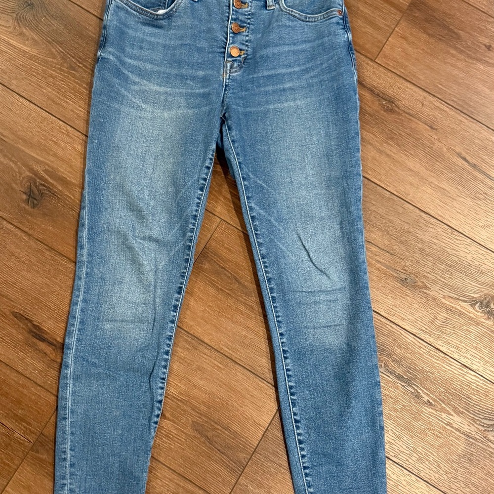 Madewell 9” Mid-Rise Skinny Crop Jeans Button Fly Size 28 - Picture 2 of 8